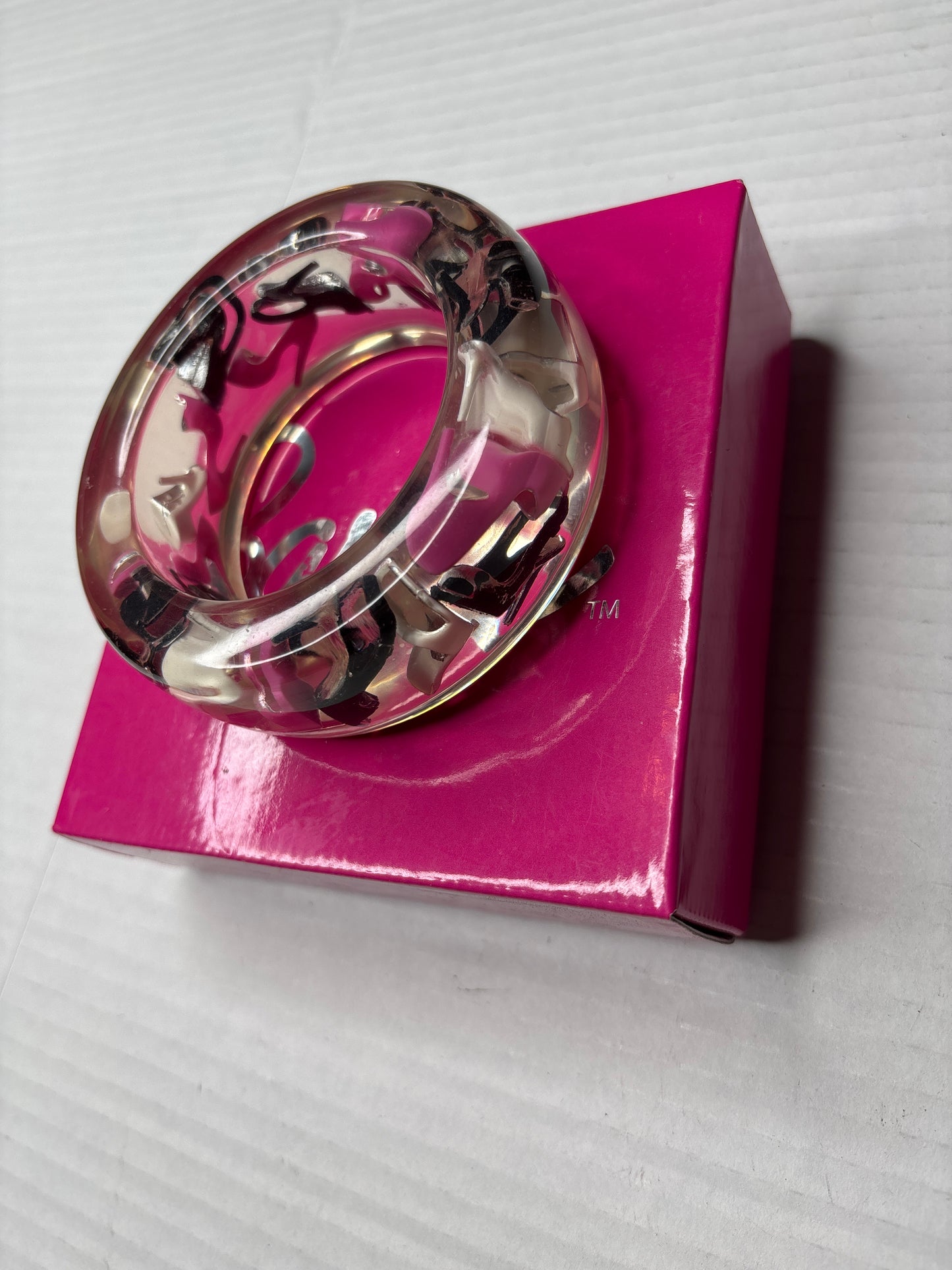 BARBIE Lucite High Heel Shoe Encased Bangle Bracelet