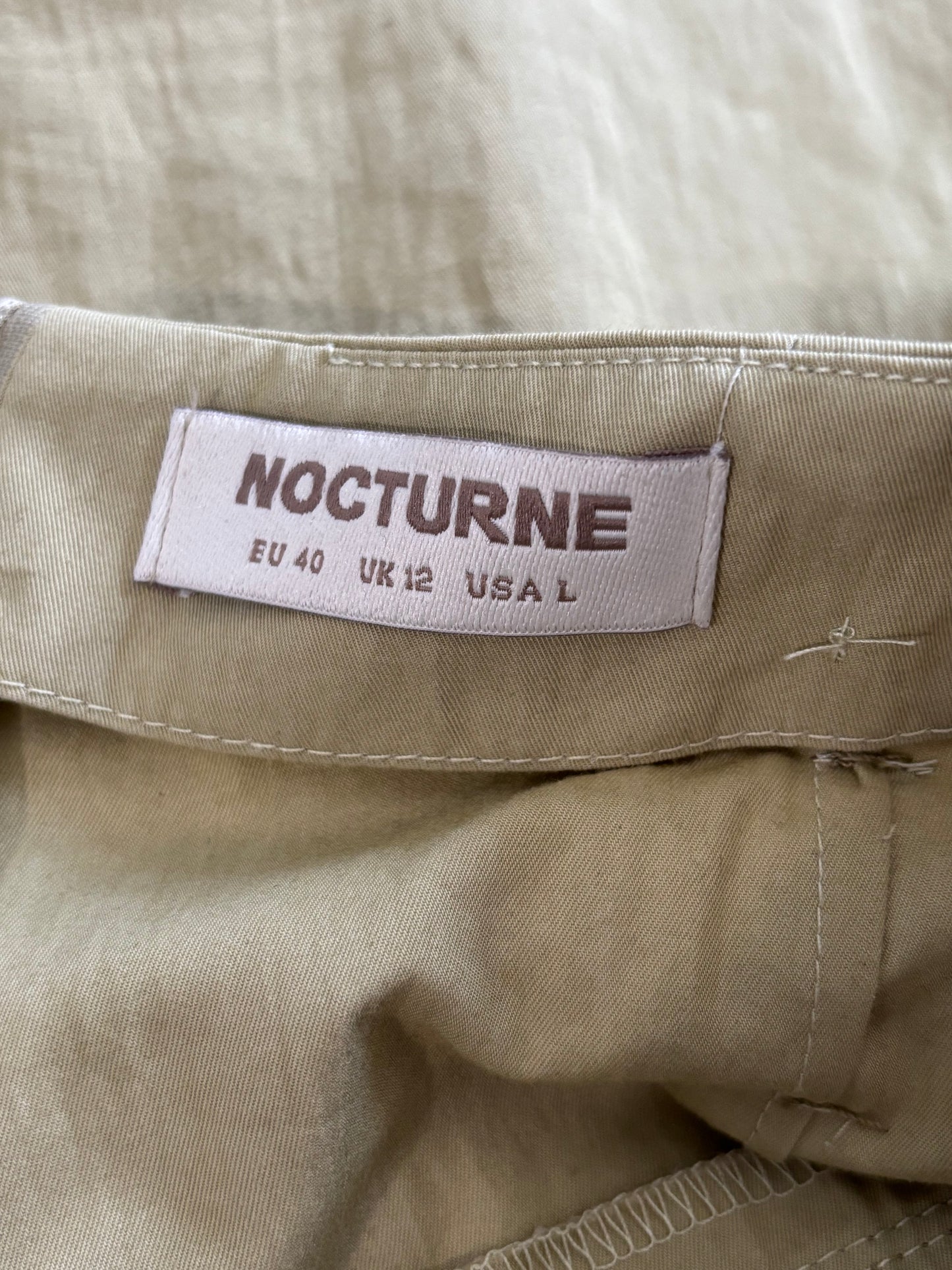 NOCTURNE Olive Green Belted Utility Skort Size Large