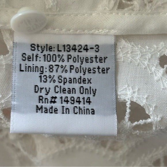 New JOHNNY WAS Lisetta Lace Sheer Long Sleeve Blouse in White Size XS