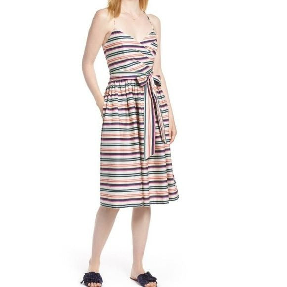 *NEW* 1901 Multicolor Stripe Strappy Cotton Dress Size 8