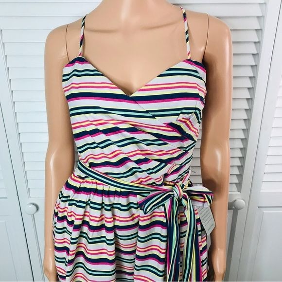 *NEW* 1901 Multicolor Stripe Strappy Cotton Dress Size 8