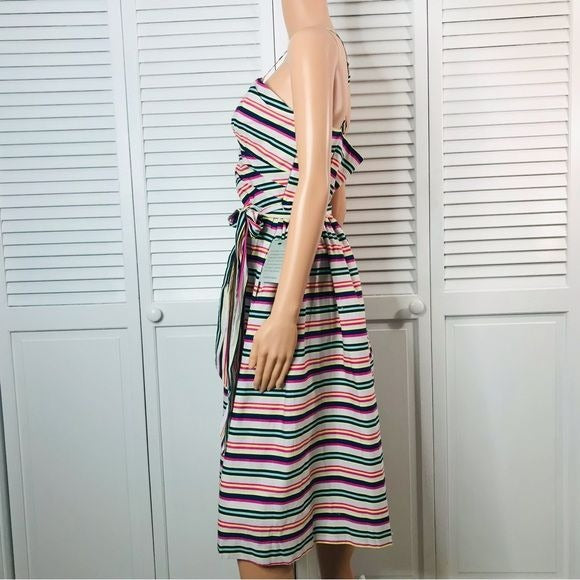 *NEW* 1901 Multicolor Stripe Strappy Cotton Dress Size 8