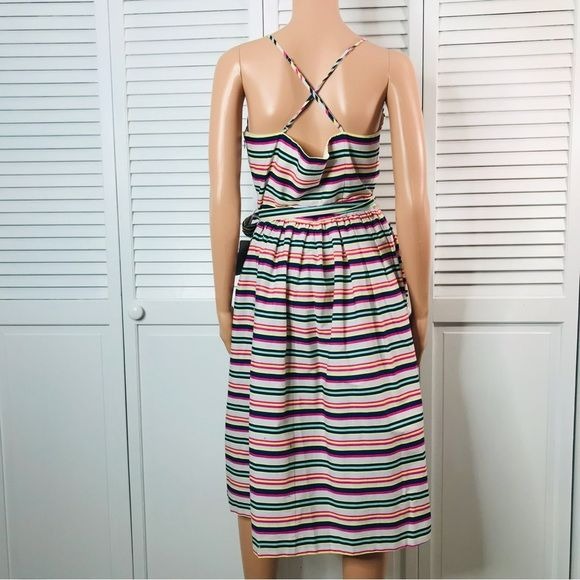 *NEW* 1901 Multicolor Stripe Strappy Cotton Dress Size 8