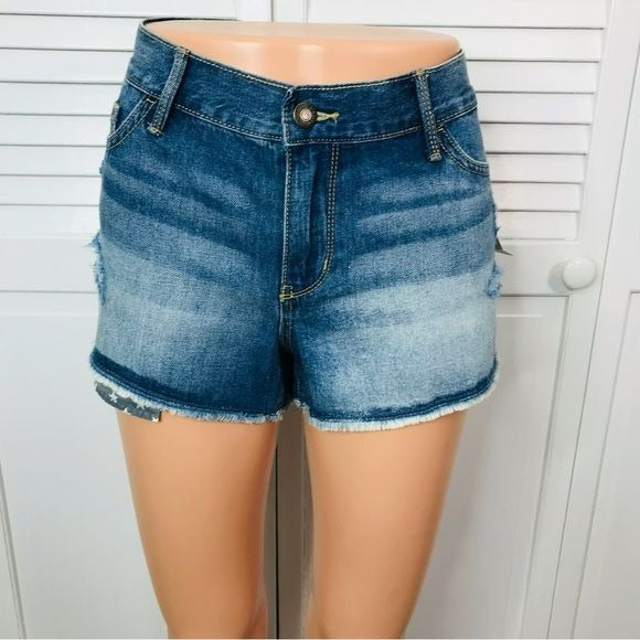 OLD NAVY Blue Denim Distressed Low Rise Shorts Size 8 *NEW*