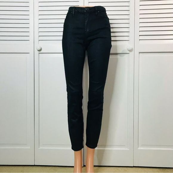 BLANK NYC The Bond Mid-Rise Skinny Shiny Black Pants Size 27