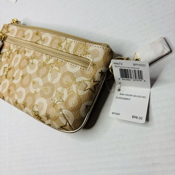 *NEW* COACH Peyton Gold Go Go Dotted Signature Gold Stars Wristlet