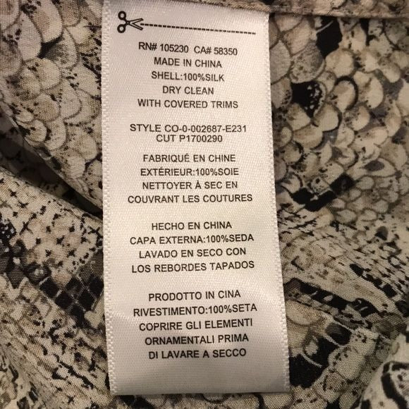EQUIPMENT Femme Silk Snake Print Slim Signature Button Down Shirt Size S
