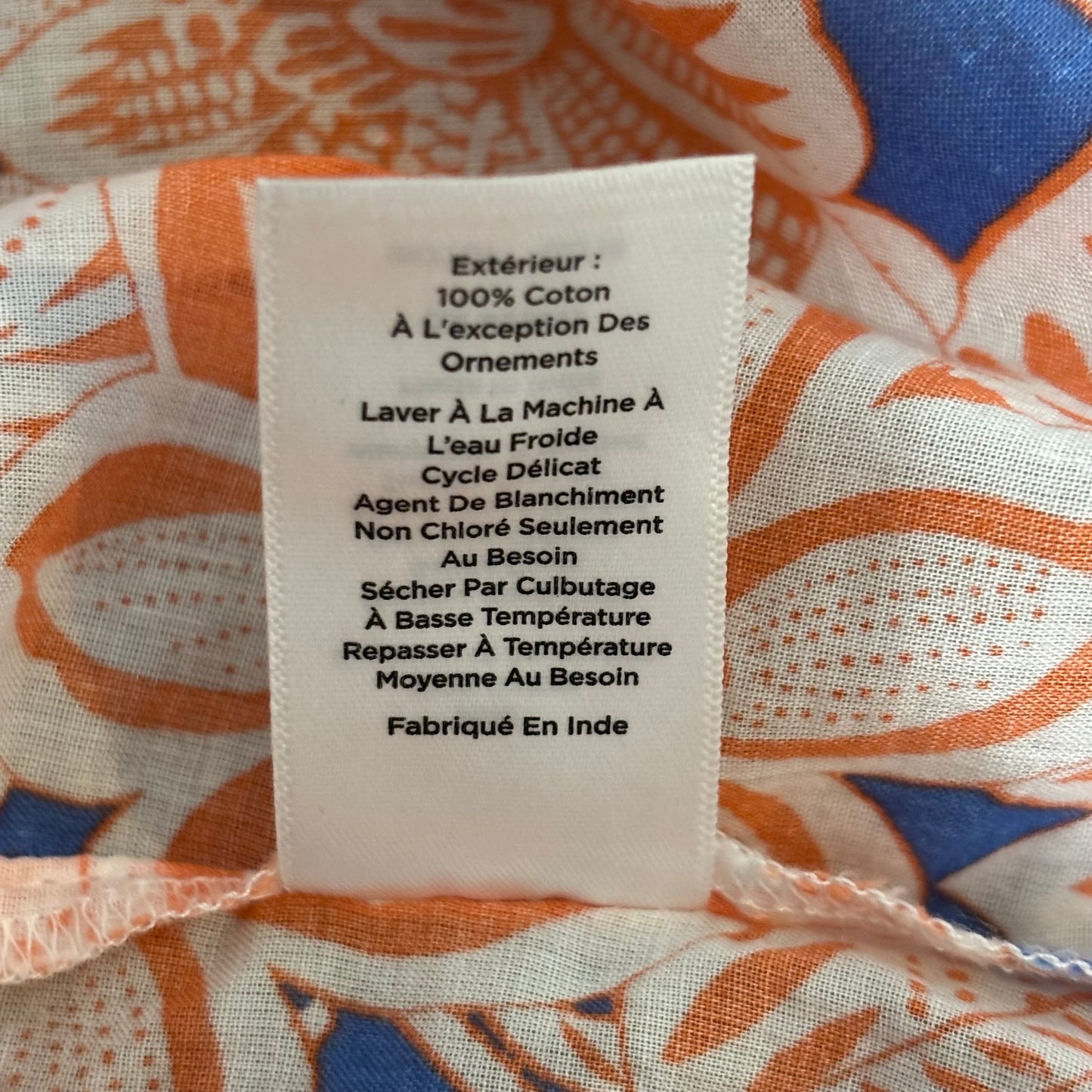 TALBOTS Blue & Orange Floral Embroidered Sleeveless Top Size X