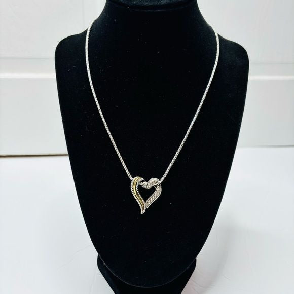 *NEW* BRIGHTON Two Tone Heart Pendent Necklace