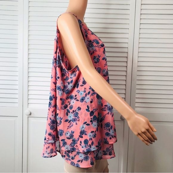 LANE BRYANT Pink Blue Floral Sleeveless Blouse Size 20 *NEW*