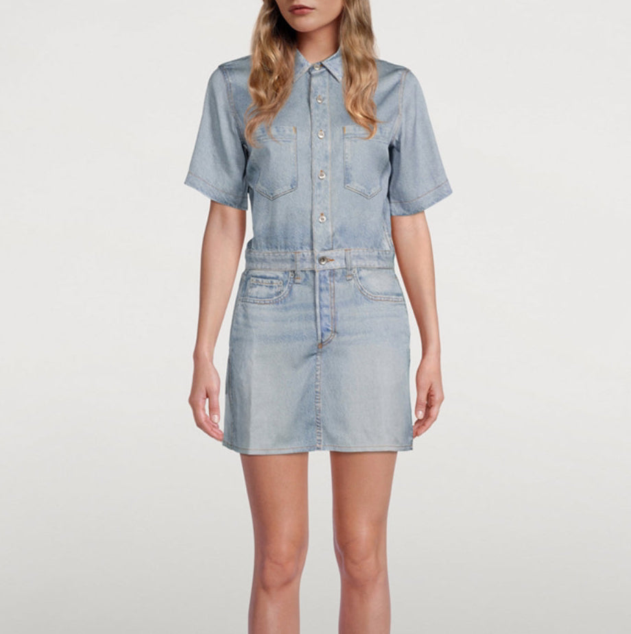 RAG & BONE Liquid Miramar Shirt Dress Size Medium