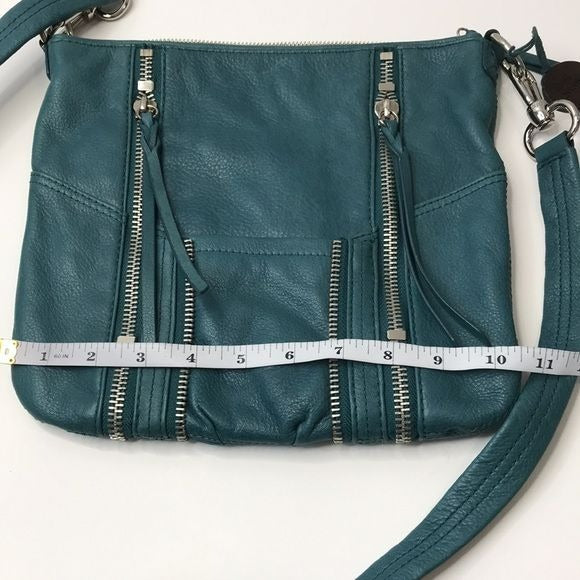 THE SAK Turquoise Leather Zipper Detail Crossbody Bag