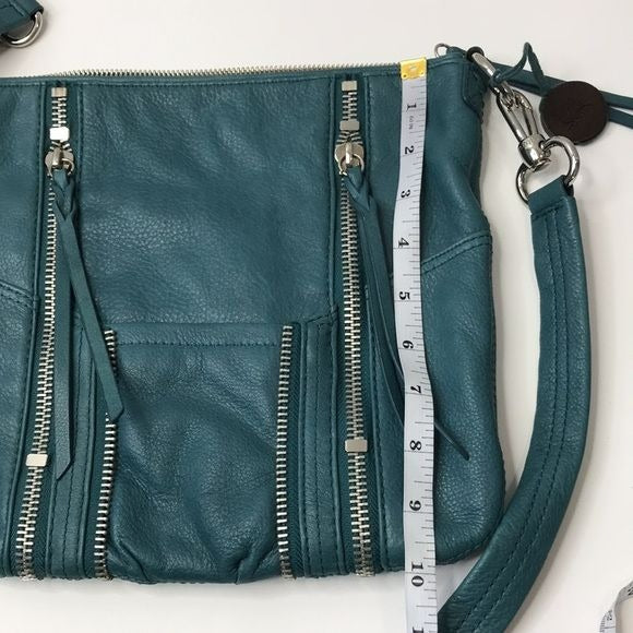 THE SAK Turquoise Leather Zipper Detail Crossbody Bag