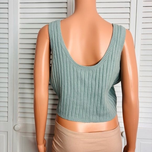 525 AMERICA Born In Brooklyn Aqua Knit Crop Top Size M