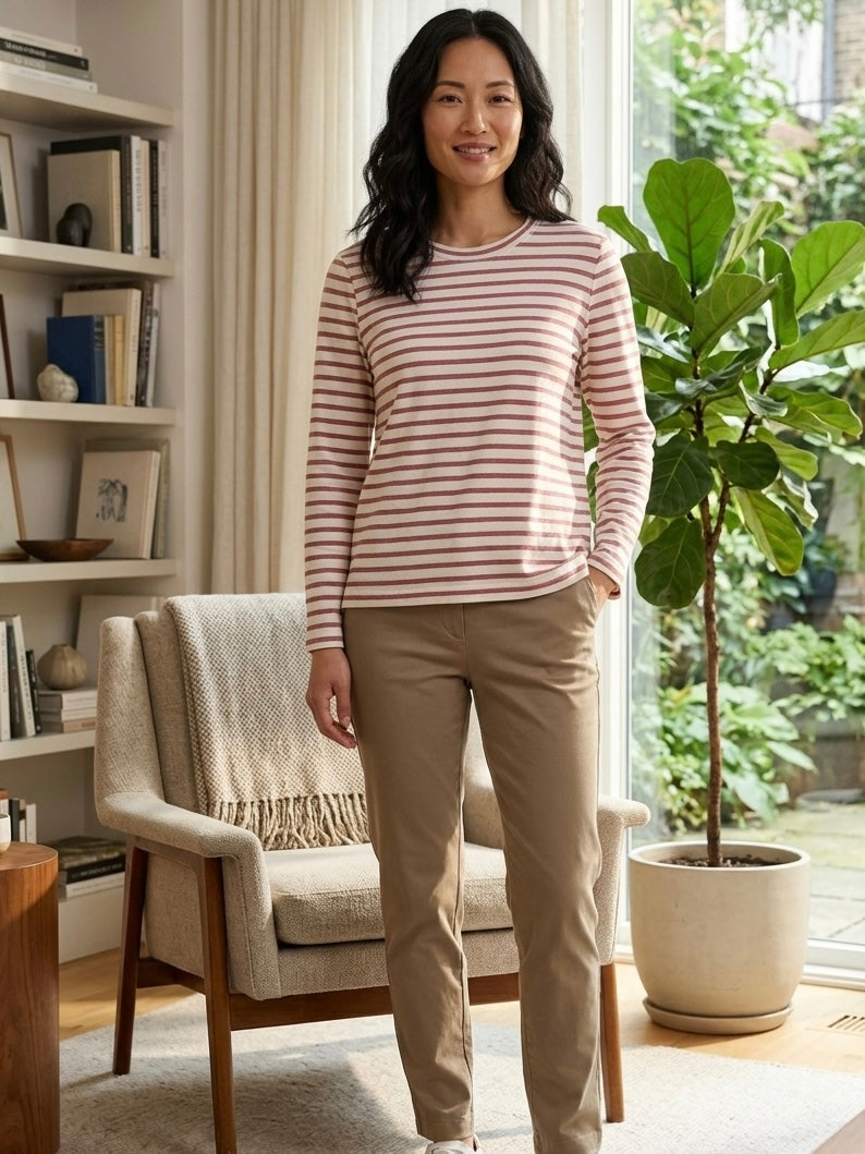MADEWELL Striped Cotton Long-Sleeve Tee Size Medium