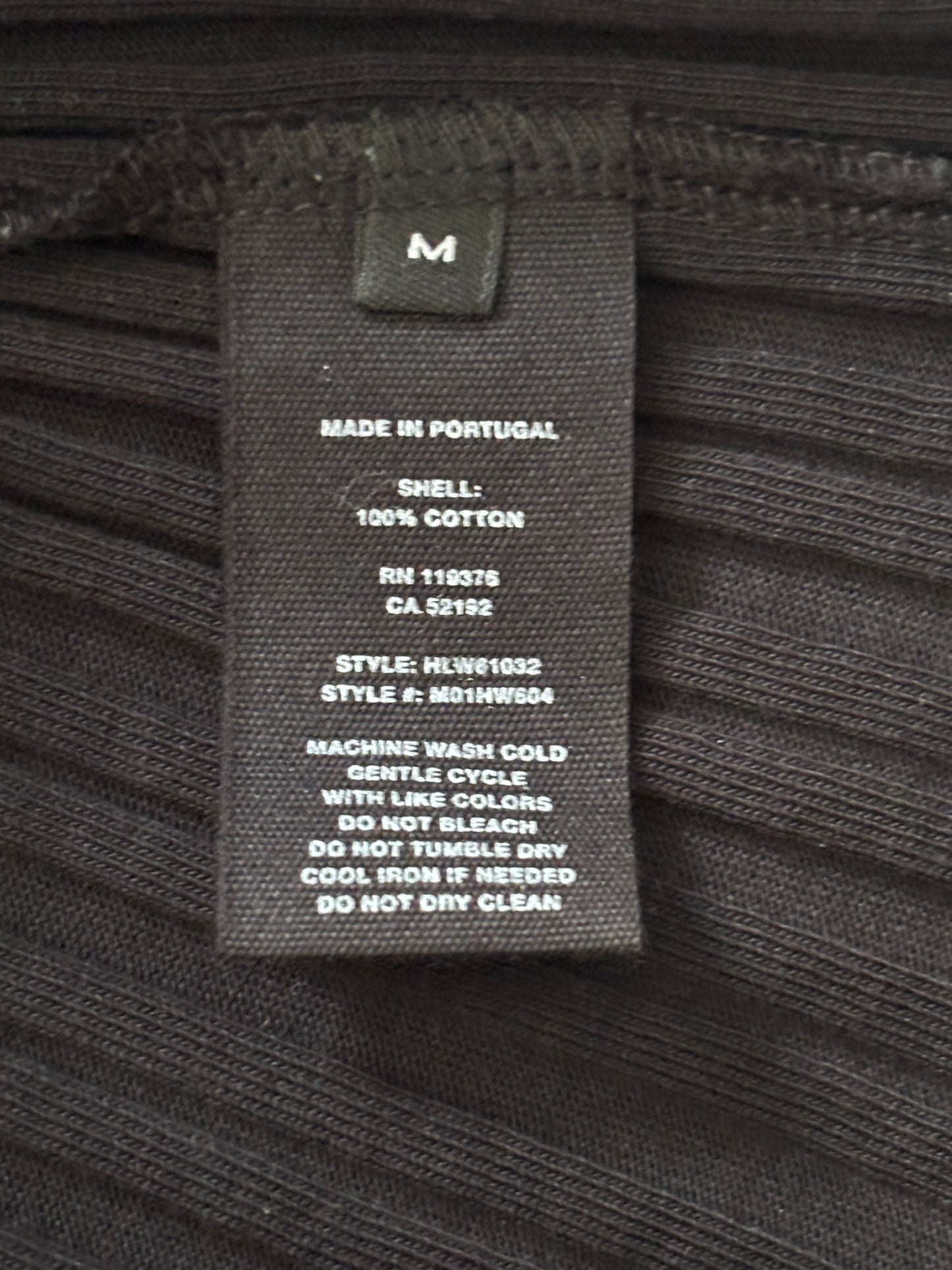 Helmut Lang Black Ribbed Polo Mini Dress Size Medium