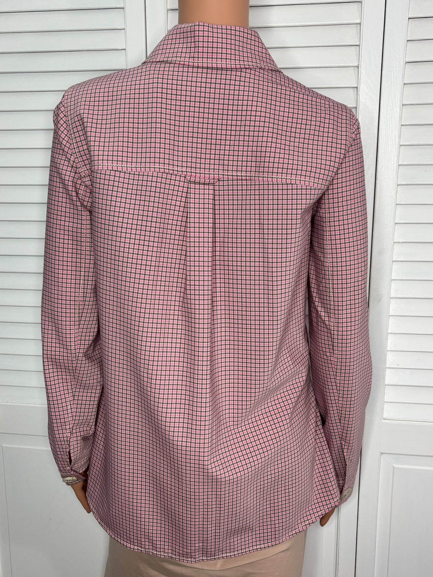 New W BY WORTH Pink Plaid Tailored Lightweight Wool Blazer Size XS