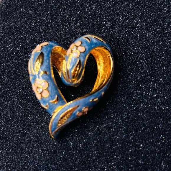 NOLAN MILLER Vintage Blue Enamel Heart Pendant