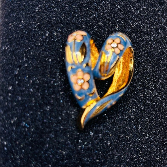 NOLAN MILLER Vintage Blue Enamel Heart Pendant