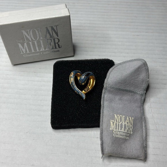 NOLAN MILLER Vintage Blue Enamel Heart Pendant