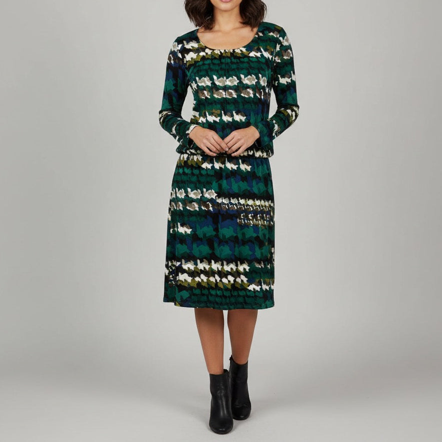 TIANA B. Geo Print Long Sleeve Knit Dress Size 16