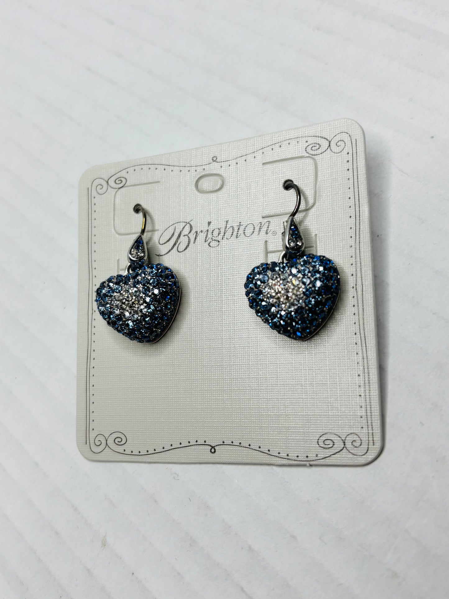 New BRIGHTON "Love Is All You Need" Blue Ombre Heart Earrings