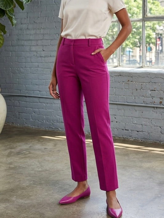 New J.CREW Kallie Straight-Leg Pant in Vibrant Fuchsia Pink Size 6