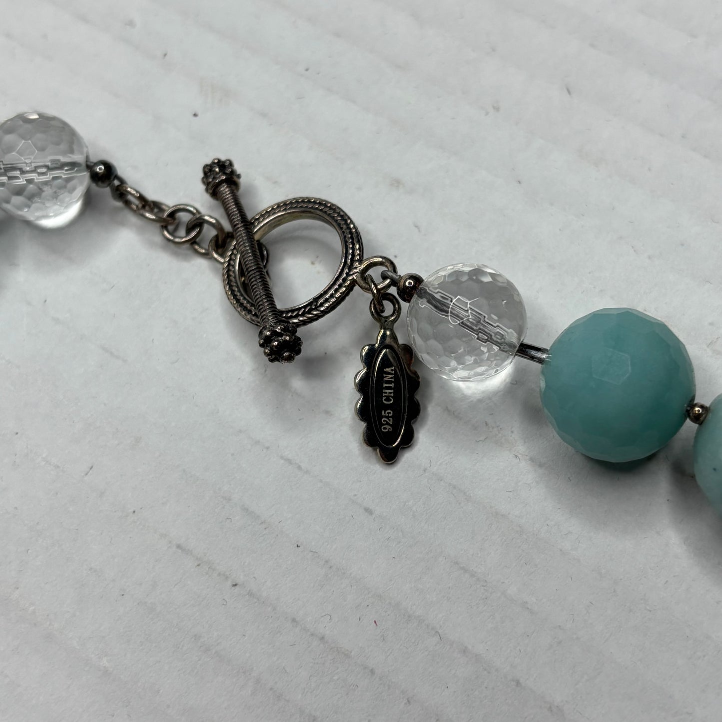 AMY KAHN RUSSELL Vintage Sterling Silver Carved Jade Koi Fish Necklace