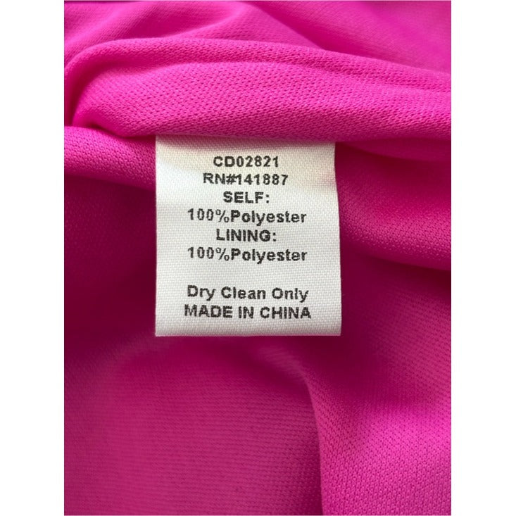 TCEC Magenta Hot Pink Satin Puff Sleeve Babydoll Mini Dress Size Small