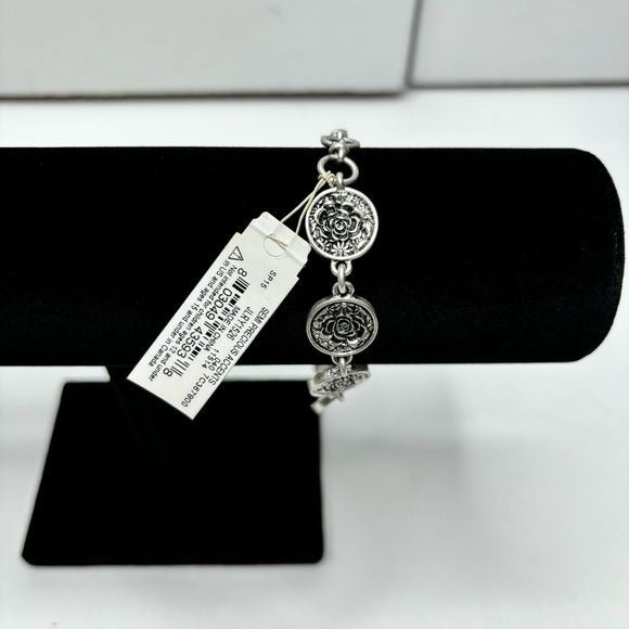 *NEW* LUCKY BRAND Silver Circle Flower Charm Bracelet