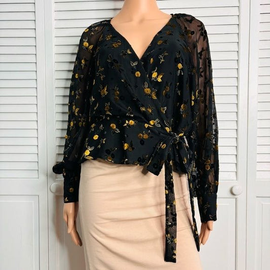 PARKER Delilah Wrap Blouse Size Large