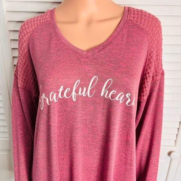 *NEW* LANE BRYANT Grateful Heart Graphic Hacci Sweatshirt Size 18/20