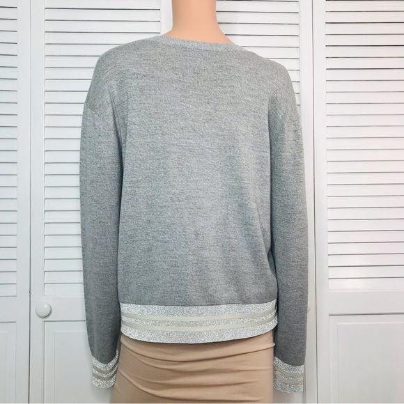 RAG & BONE Gray Reflective Be Kind Sweater Size L