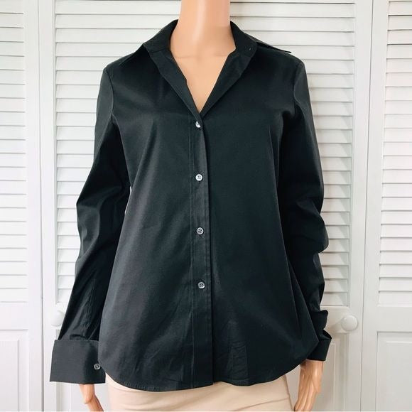 THEORY Black Button Down Shirt Size M