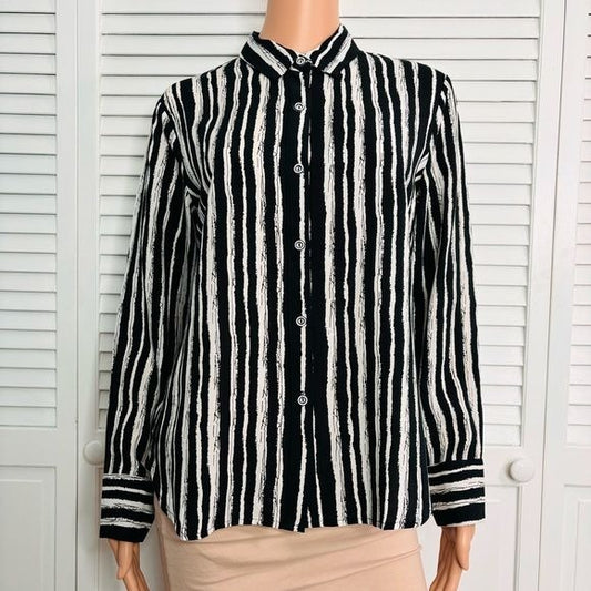 *NEW* ETHYL Zebra Print Collared Button Down Blouse Size S