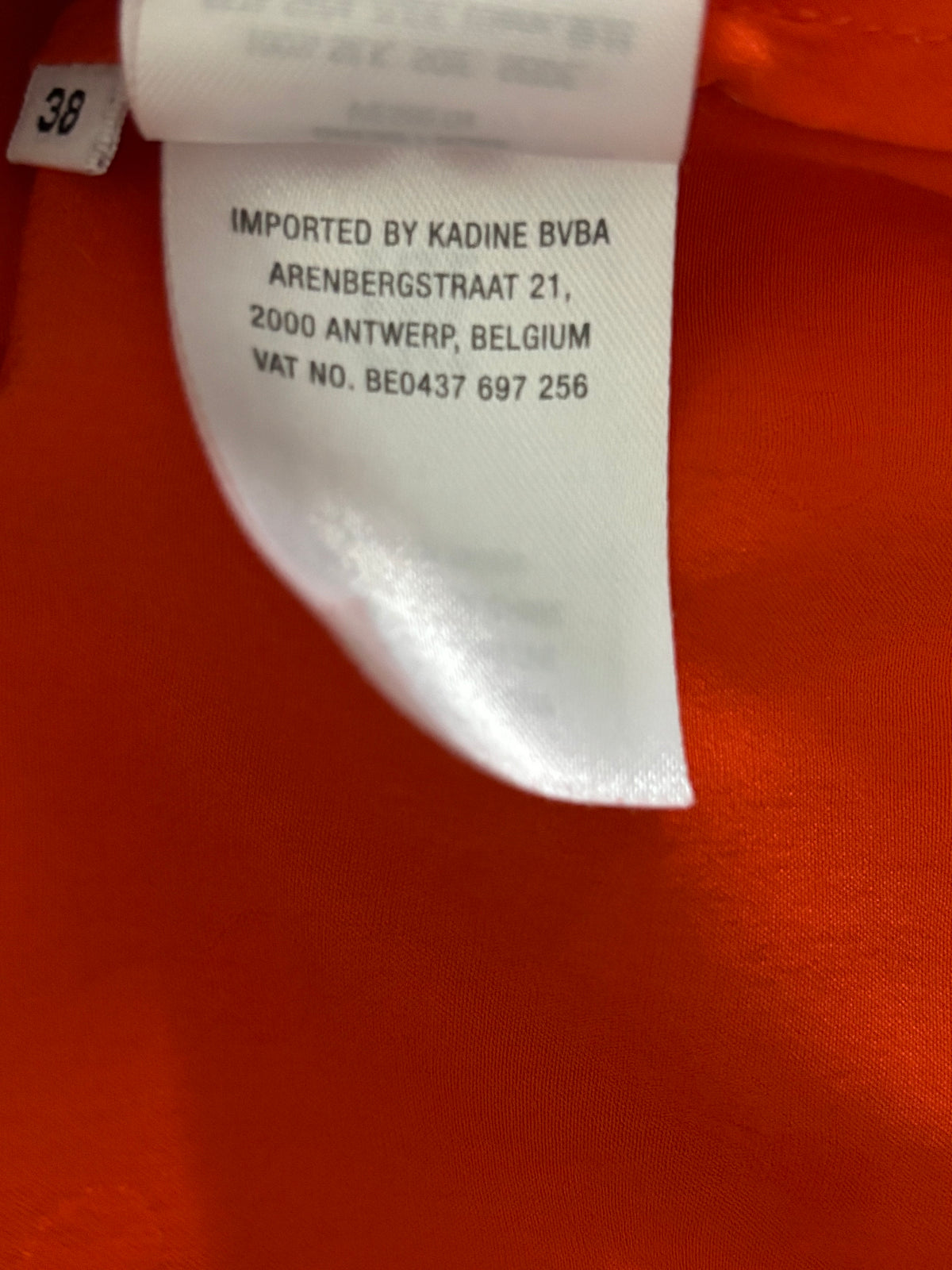ESSENTIEL ANTWERP Viesbeth Orange Jacquard Silk Midi Dress Size Small