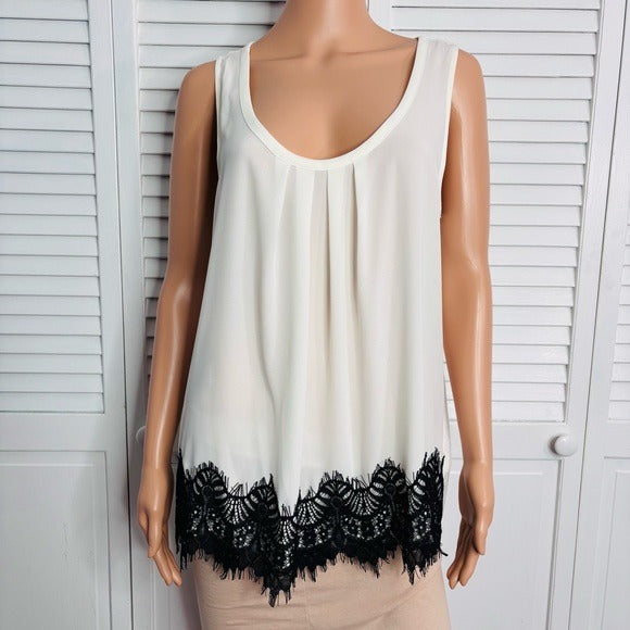 *New* EXPRESS White Sleeveless Lightweight Polyester Blouse Size Large