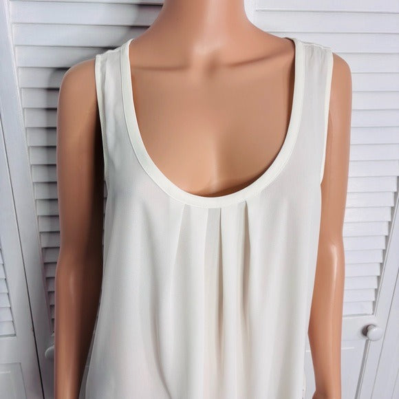 *New* EXPRESS White Sleeveless Lightweight Polyester Blouse Size Large