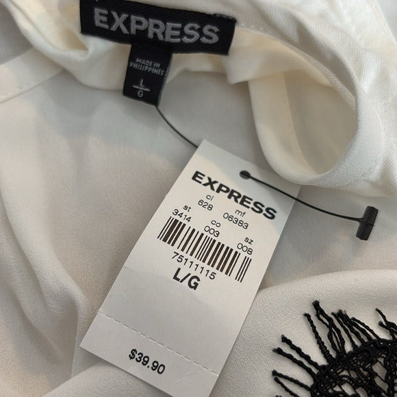 *New* EXPRESS White Sleeveless Lightweight Polyester Blouse Size Large