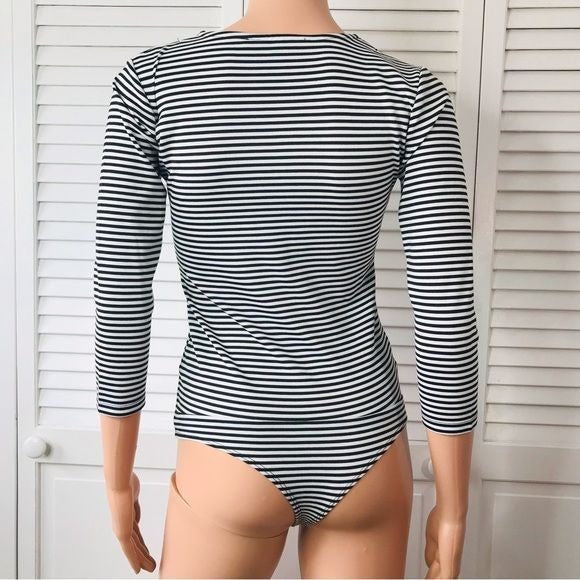 KENDALL + KYLIE Striped Bodysuit Size S *NEW*