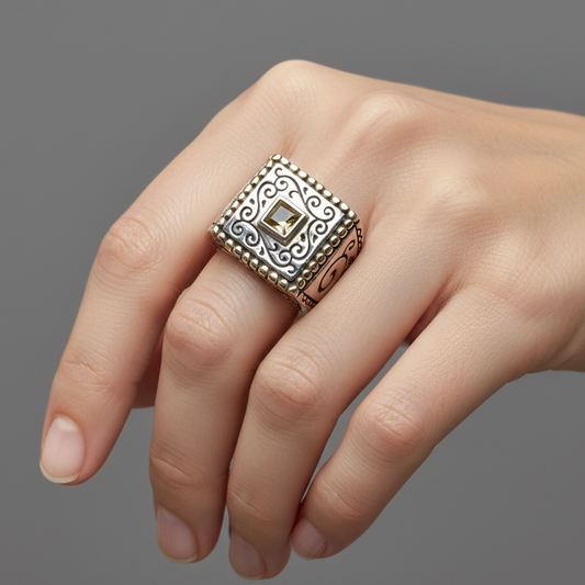 New BRIGHTON Retired "Caress" Scroll Ring Size 7