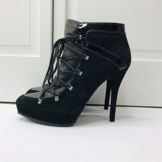 ENZO ANGIOLINI Black Heeled Hiker Bootie Size 9