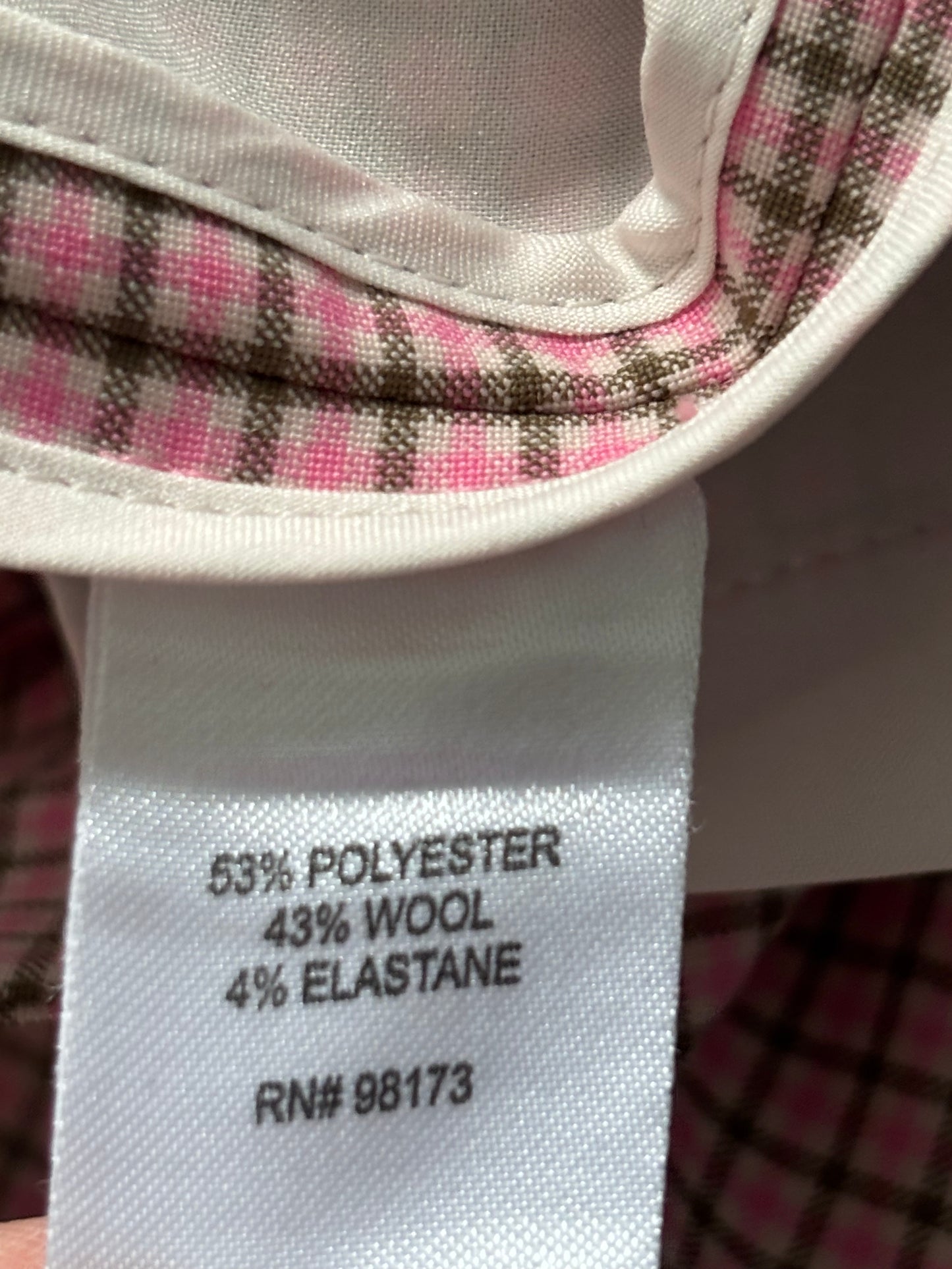 New W BY WORTH Pink Plaid Tailored Straight-Leg Trousers Size 4