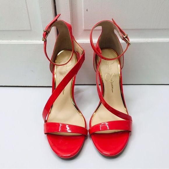 JESSICA SIMPSON Rayli Coral Ankle Strap Heels Size 9