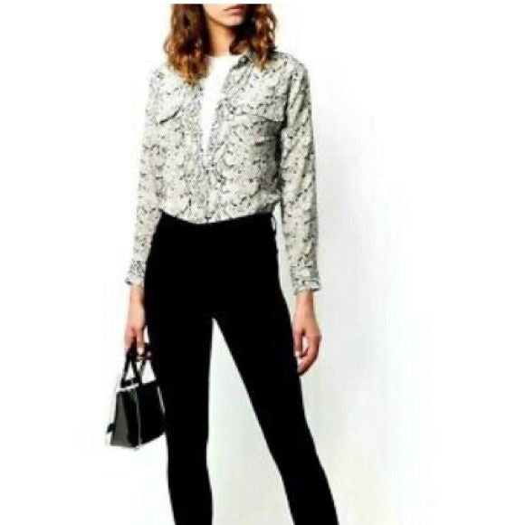 EQUIPMENT Femme Silk Snake Print Slim Signature Button Down Shirt Size S