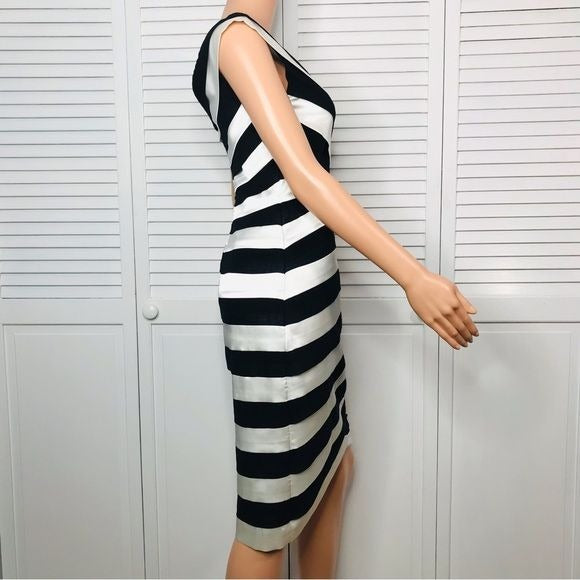 XSCAPE Striped Bodycon Dress Size 4