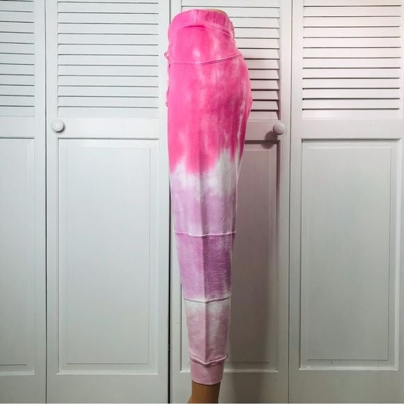 LOVESHACKFANCY Etty Linear Bubble Gum Pink Cotton Jogger Pant Size M *NEW*