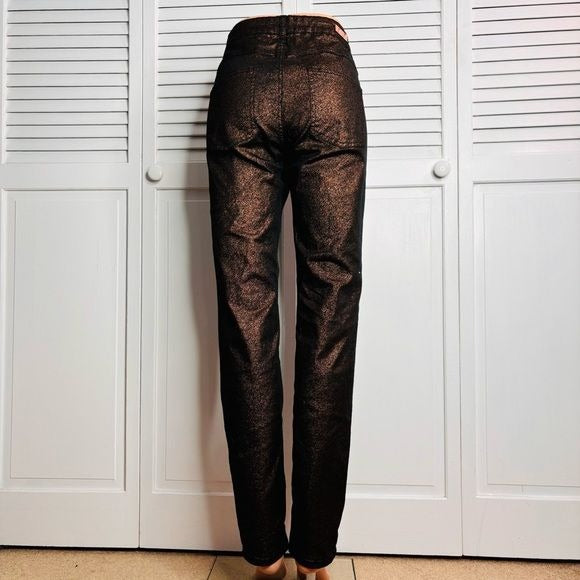 MING JEANS Brown Metallic Jeans Size 10