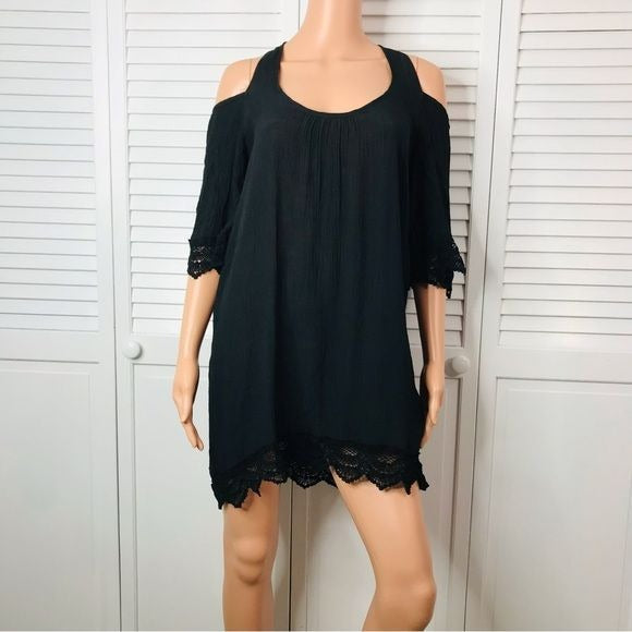 VENUS Black Cold Shoulder Dress Size L