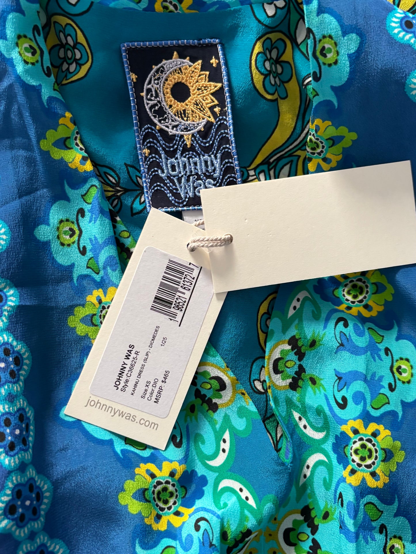 New JOHNNY WAS "Kahinu" Silk Maxi Dress Size XS